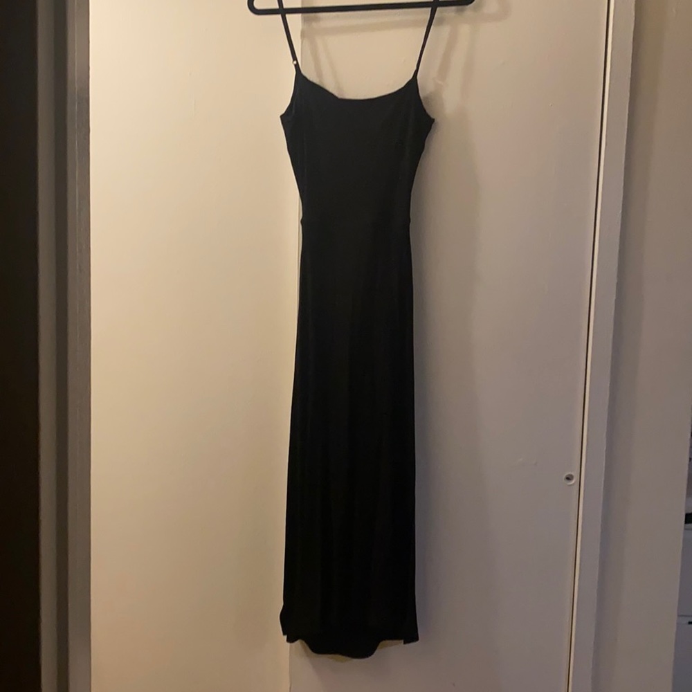 Black tie back maxi dress